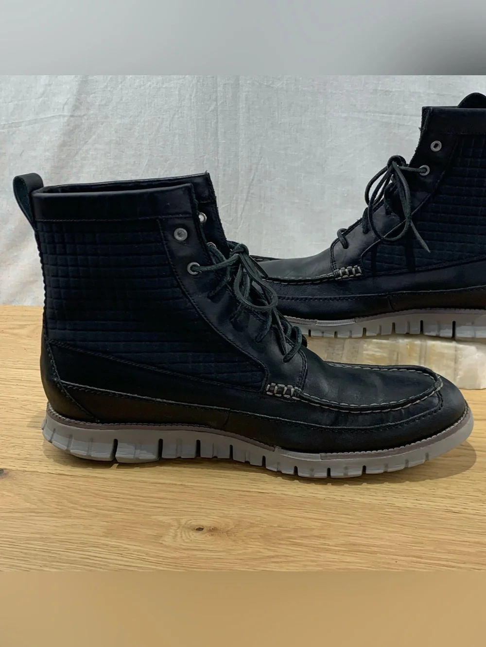 Cole Haan ZeroGrand Men’s Size 13 M Tall Water Resistant Black Leather Boots